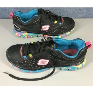 Sketchers 8 active rainbow running shoes tie dye